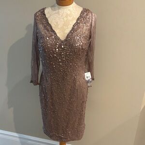 Elegant Sequin Brown Dress